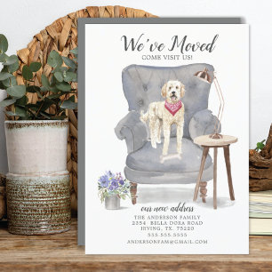 Golden Doodle Dog   Moving Announcement