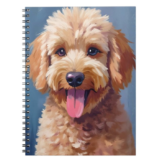 Golden Doodle | Dog Watercolor Painting Pet Notebook (Front)