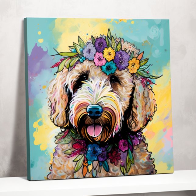 Golden Doodle Dreams: Florals and Fun Poster (Creator Uploaded)