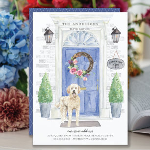 Golden Doodle Front Door Moving Announcement
