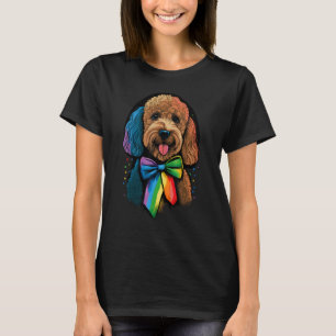 Golden Doodle Gay Pride LGBT Rainbow Flag Goldendo T-Shirt