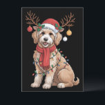 Golden Doodle Gorgeous Reindeer Christmas Tree  Holiday Card<br><div class="desc">Golden Doodle Gorgeous Reindeer Christmas Tree Light Xmas</div>