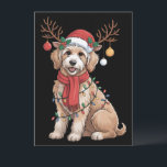 Golden Doodle Gorgeous Reindeer Christmas Tree  Holiday Card<br><div class="desc">Golden Doodle Gorgeous Reindeer Christmas Tree Light Xmas</div>