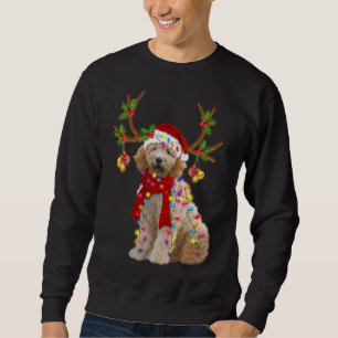 Golden Doodle Gorgeous Reindeer Christmas Tree Lig Sweatshirt
