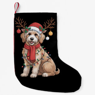 Golden Doodle Gorgeous Reindeer Christmas Tree Small Christmas Stocking