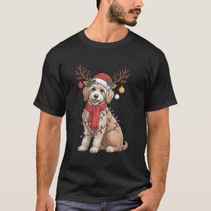 Golden Doodle Gorgeous Reindeer Christmas Tree  T-Shirt