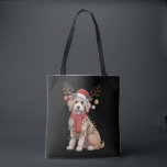 Golden Doodle Gorgeous Reindeer Christmas Tree  Tote Bag<br><div class="desc">Golden Doodle Gorgeous Reindeer Christmas Tree Light Xmas</div>