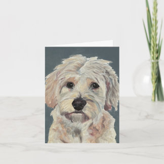 Golden Doodle Hand-Painted on Can vas Note Card
