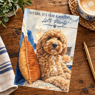 Golden Doodle Happy Birthday Brother Card
