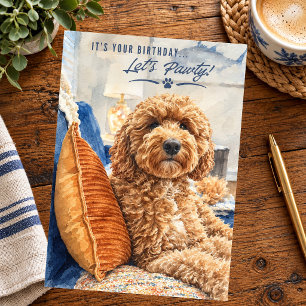 Golden Doodle Happy Birthday Card