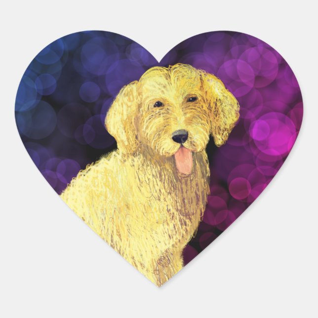 Golden Doodle Heart Sticker (Front)
