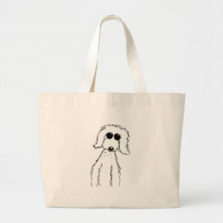 Golden Doodle in Sunglasses Large Tote Bag