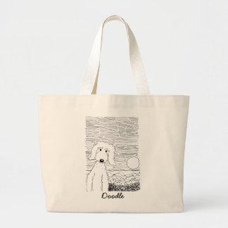 Golden Doodle on the Beach Jumbo Tote