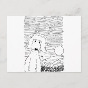 Golden Doodle on the Beach Postcard