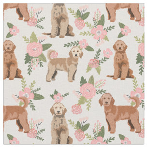 Golden Doodle peach florals Fabric