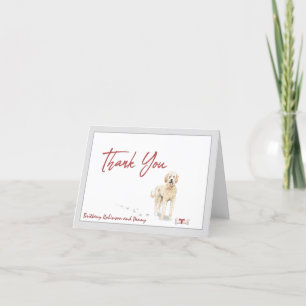 Golden Doodle Pet Dog Personalise Bone Ribbon   Thank You Card
