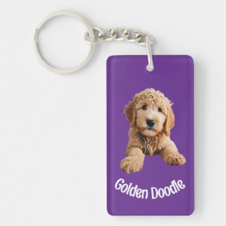 Golden Doodle Puppy Key Ring