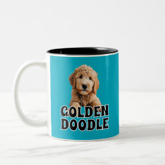 Golden Doodle Puppy Two-Tone Coffee Mug