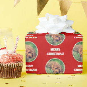 Golden Doodle Red Wrapping Paper