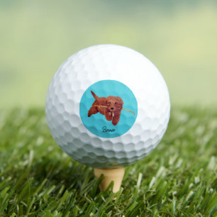 Golden Doodle Turquoise Golf Balls
