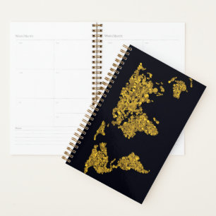 Golden Dot World Map Planner