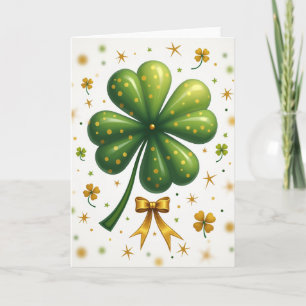 Golden Dots Clover Luck Card