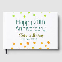 Golden dots glitter happy 20th anniversary wedding