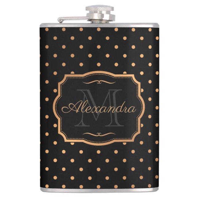 Golden Dots Hip Flask (Front)