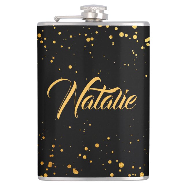 Golden Dots Hip Flask (Front)