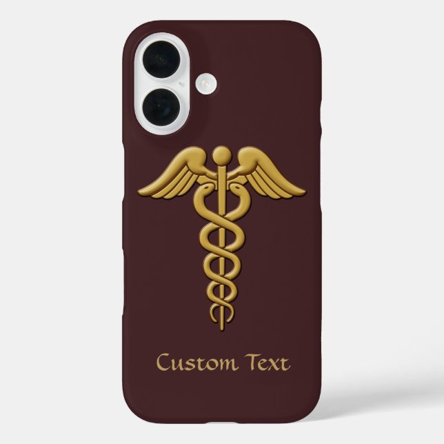 Golden Double Snake Caduceus Case-Mate iPhone Case (Back)