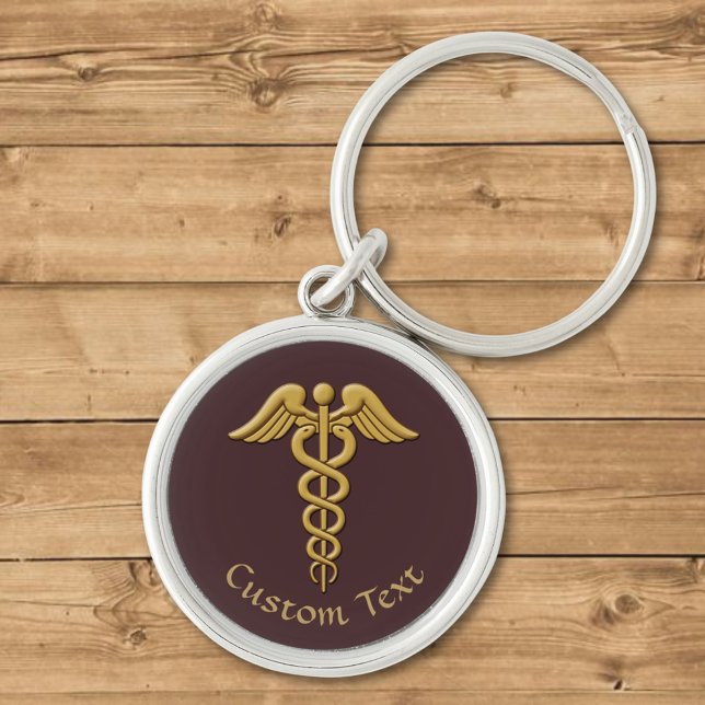 Golden Double Snake Caduceus Key Ring (Creator Uploaded)