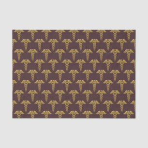 Golden Double Snake Caduceus Tissue Paper