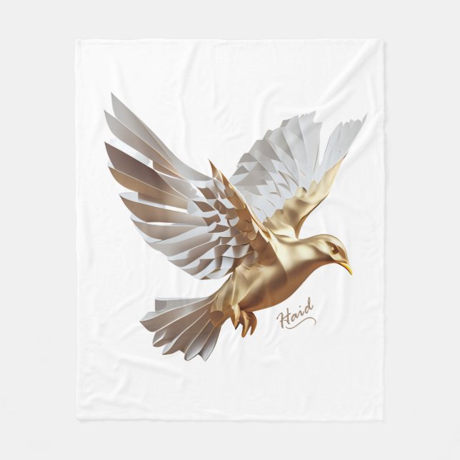 Golden Dove - AI Fleece Blanket (Front)