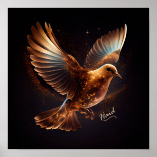 Golden Dove Holy Spirit - AI Poster