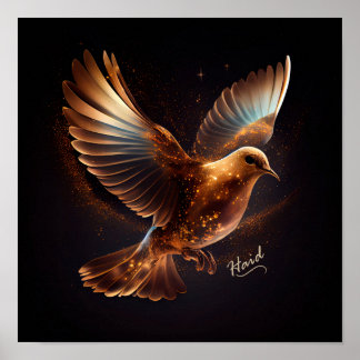 Golden Dove Holy Spirit - AI Poster
