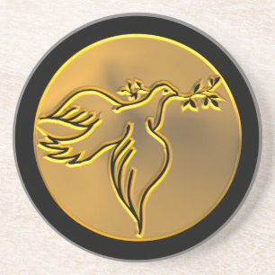 Golden Dove of Peace - Holy Spirit Coaster