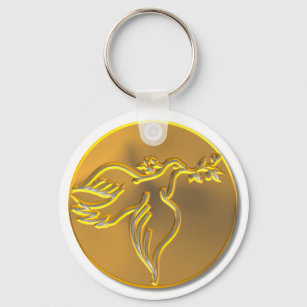 Golden Dove of Peace - Holy Spirit Key Ring