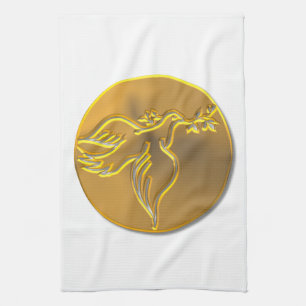 Golden Dove of Peace - Holy Spirit Tea Towel
