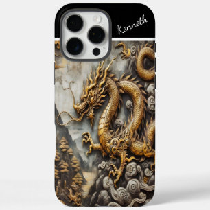Golden Dragon Ascending iPhone 16 Pro Max Case