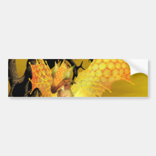 Golden Dragon Bumper Sticker