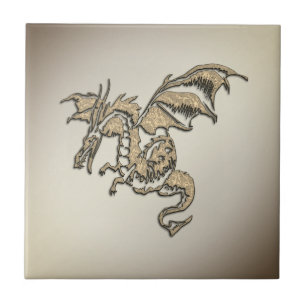 Golden Dragon Ceramic Tile