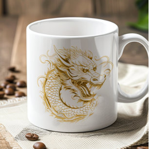 Golden Dragon Chinese Dragon Coffee Mug