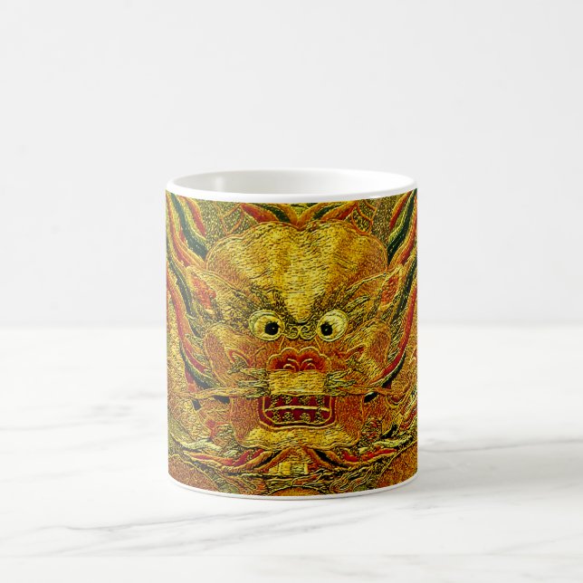 Golden dragon Chinese embroidery Ming dynasty Coffee Mug (Center)