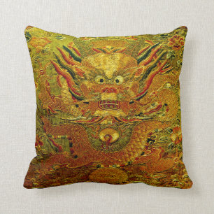 Golden dragon Chinese embroidery Ming dynasty Cushion