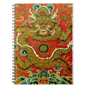 Golden dragon Chinese embroidery Qing dynasty Notebook