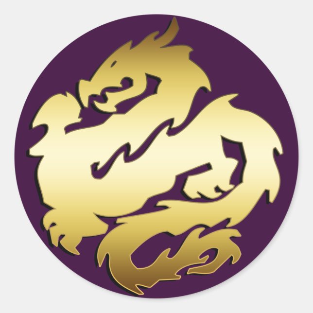 GOLDEN DRAGON CLASSIC ROUND STICKER (Front)