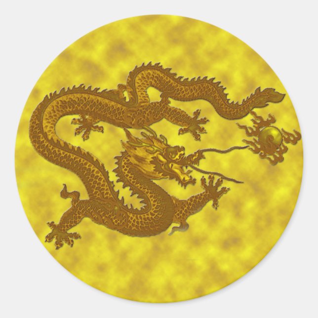 Golden Dragon Coin Sticker #1 (Front)