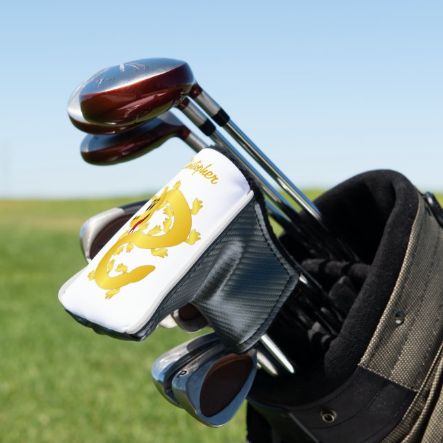 Golden Dragon Design Golf Head Cover (In Situ)