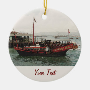 Golden Dragon Ferry Hong Kong Ceramic Ornament
