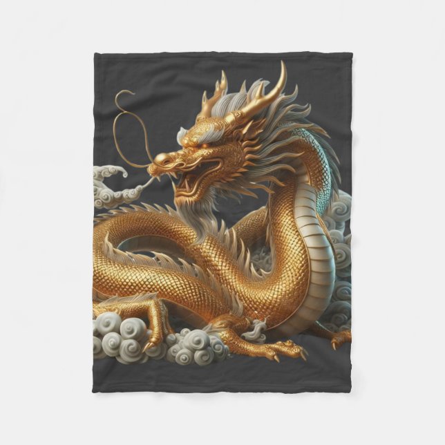 golden dragon fleece blanket (Front)